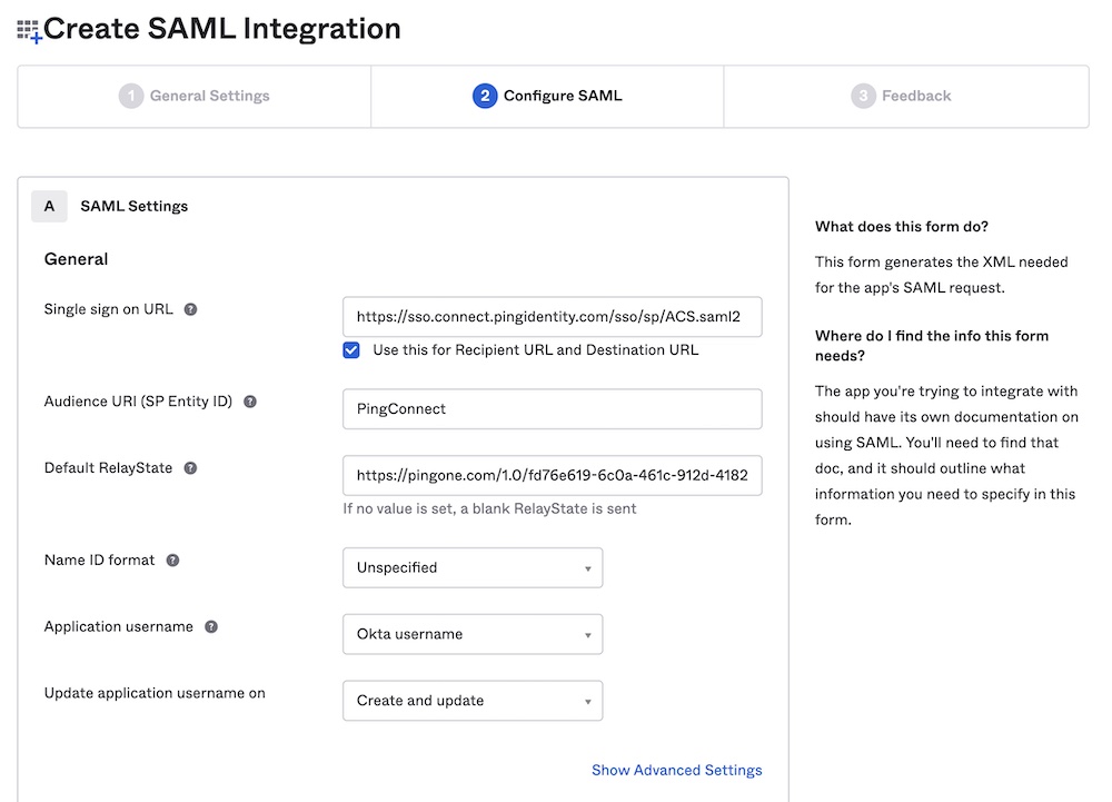 Okta configure SAML